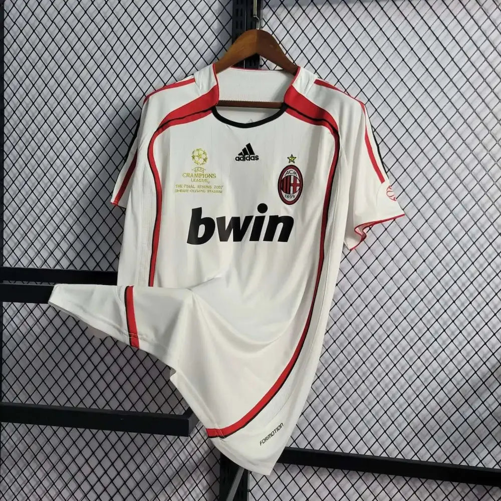 AC Milan 2007 "UCL Final" Vintage Jersey - Side angle showing authentic AC Milan kit design