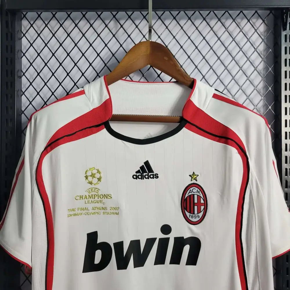 AC Milan 2007 "UCL Final" Vintage Jersey - Close-up of AC Milan crest and jersey details