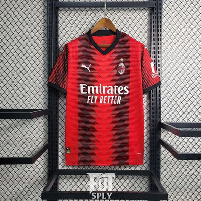 AC Milan 23/24 Home Jersey - Front view of authentic AC Milan football jersey