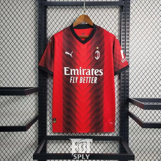 AC Milan 23/24 Home Jersey - Front view of authentic AC Milan football jersey