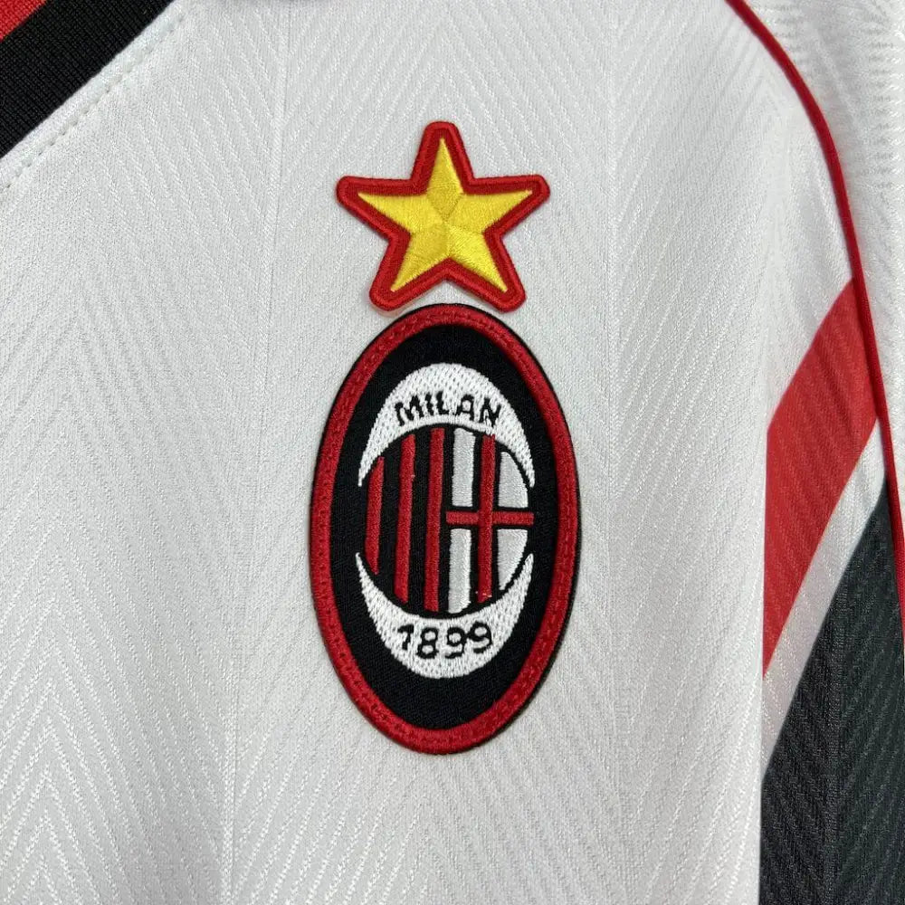 AC Milan 97/98 Retro Shirt - Close-up of AC Milan crest and jersey details