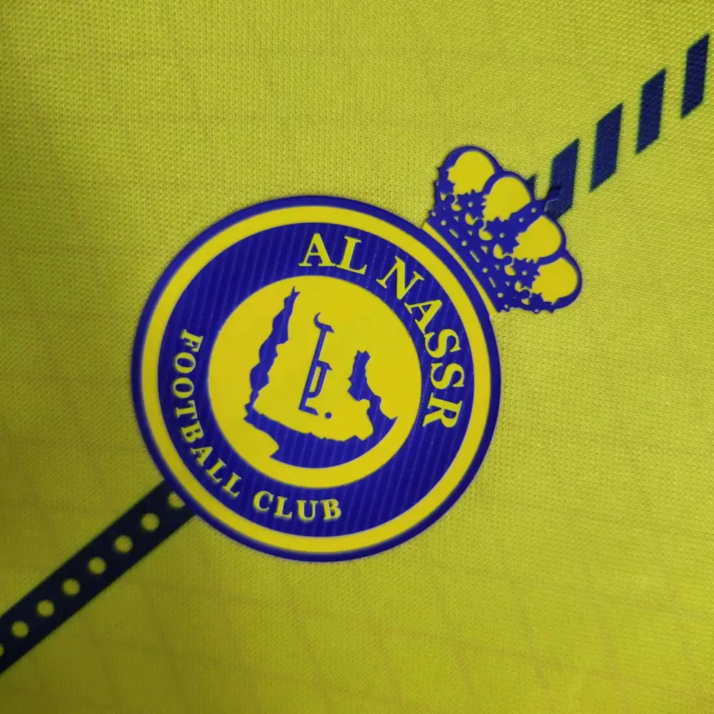 Al Nassr 23/24 Home Jersey - Side angle showing authentic FUTBOLSPLY kit design