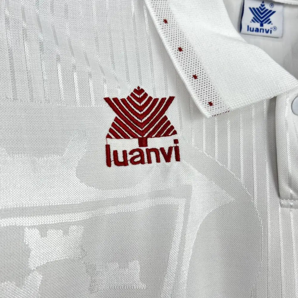 Albacete 95/96 Retro Shirt - Side angle showing authentic FUTBOLSPLY kit design