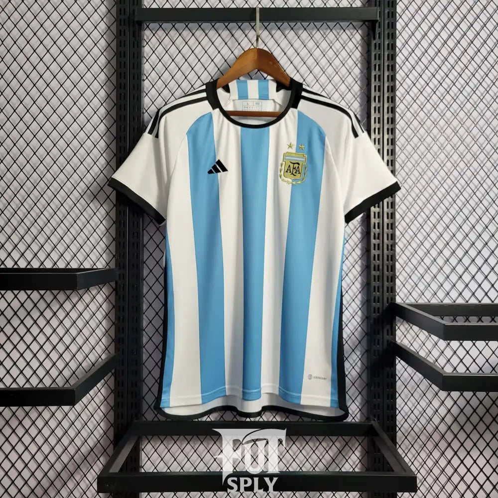 Argentina 2022 "World Cup" Home Jersey - Front view of authentic Argentina football jersey