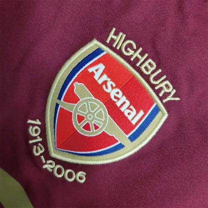 Arsenal 05/06 Vintage Home Jersey - Thierry Henry Era Kit | Premier League Retro - Close-up of Arsenal crest and jersey details