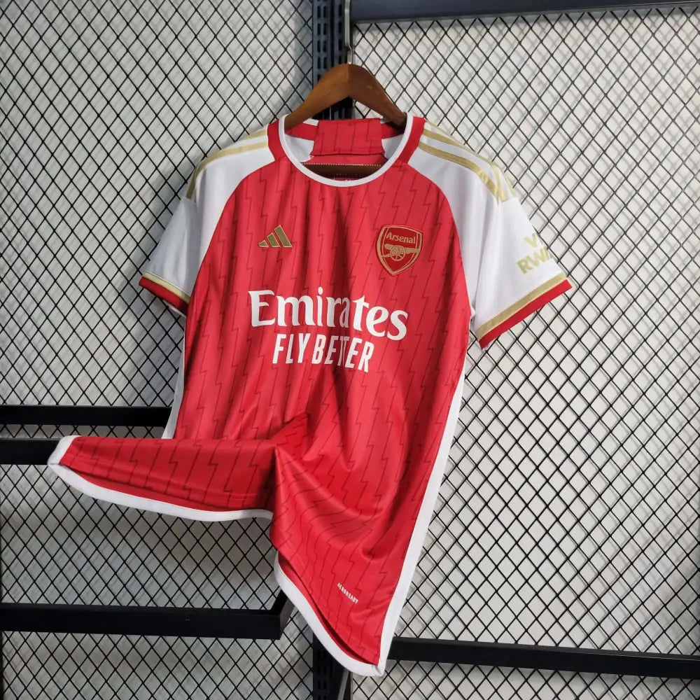Arsenal 23/24 Home Jersey - Side angle showing authentic Arsenal kit design