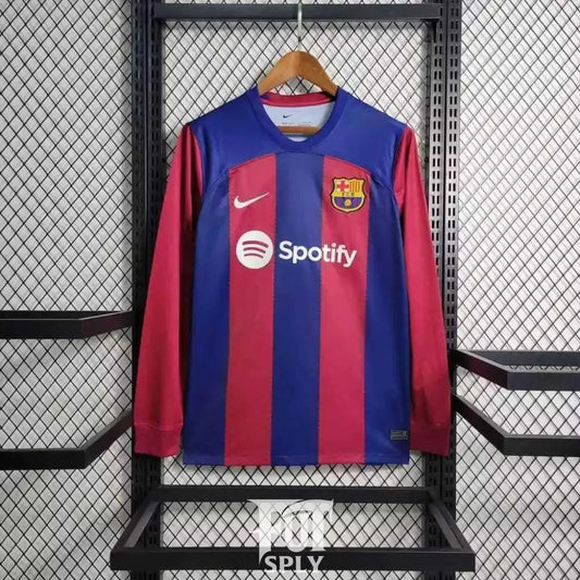 Barcelona long sleeve football jersey - Front view 23/24 kit