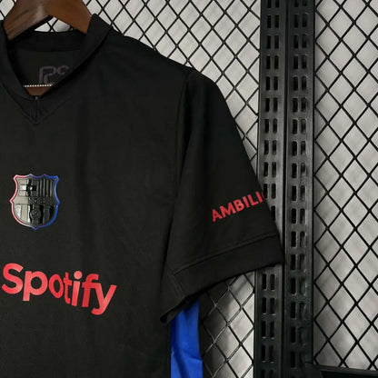 Barcelona 24/25 Away Jersey - Side angle showing authentic Barcelona kit design