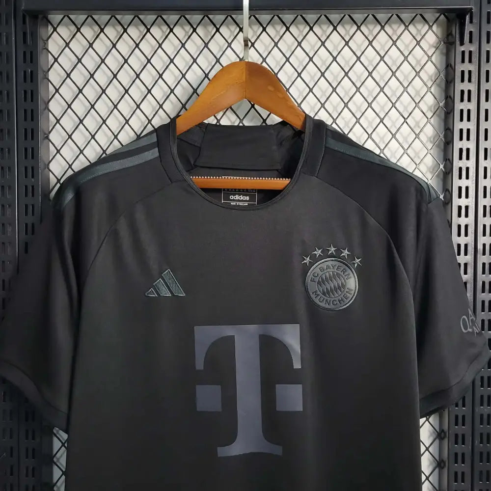 Bayern Munich 23/24 Special "All-Black"  Jersey - Side angle showing authentic Bayern kit design