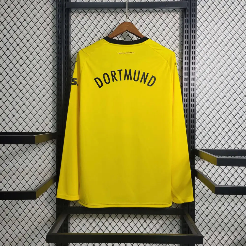 Borussia Dortmund 23/24 Home Long Sleeve Jersey - Back view showing player name and number area