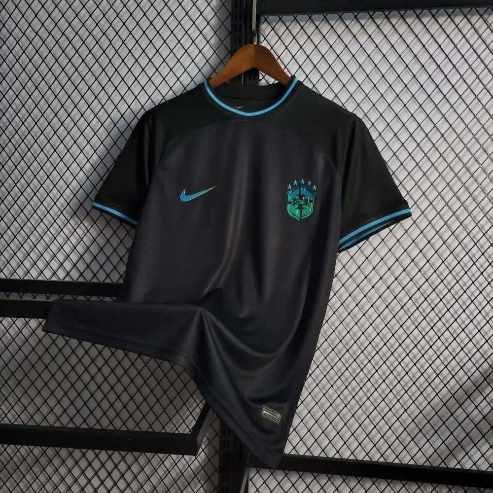Brazil 23/24 Special "All-Black" Jersey - Back view showing player name and number area