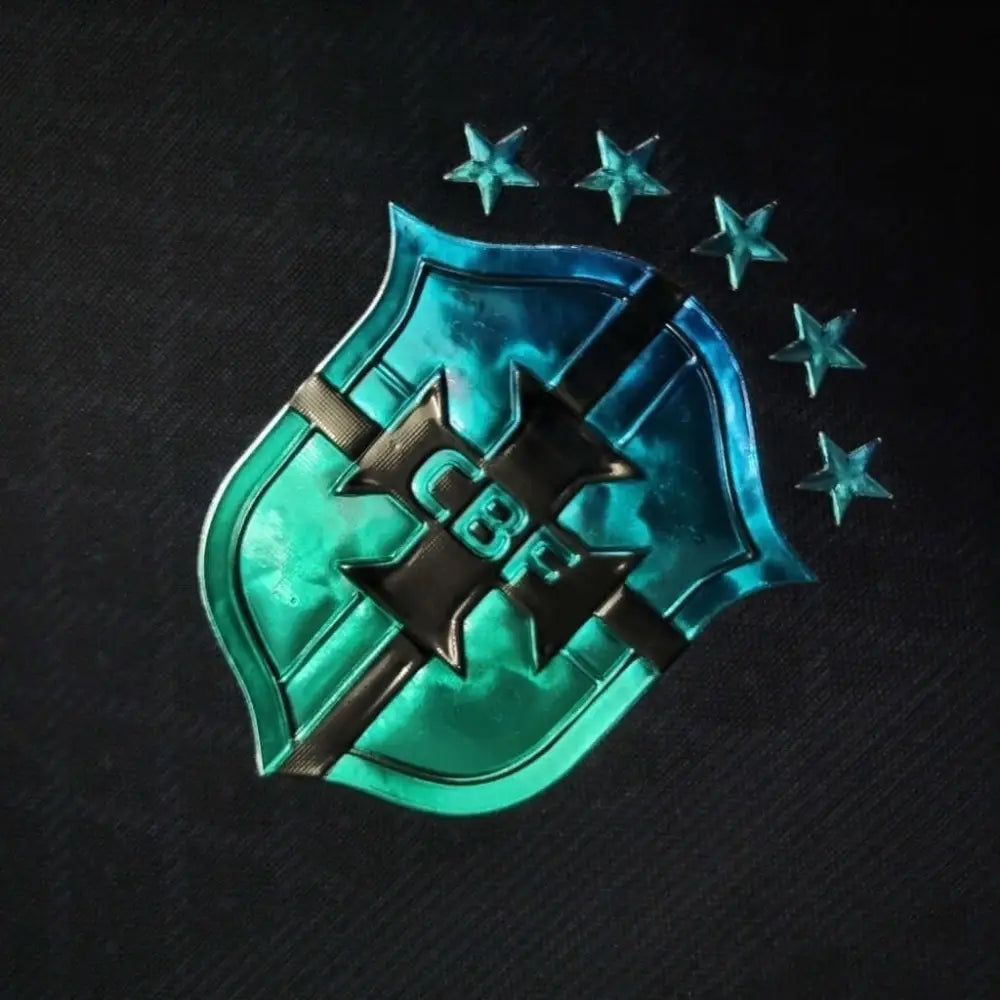 Brazil 23/24 Special "All-Black" Jersey - Side angle showing authentic Brazil kit design