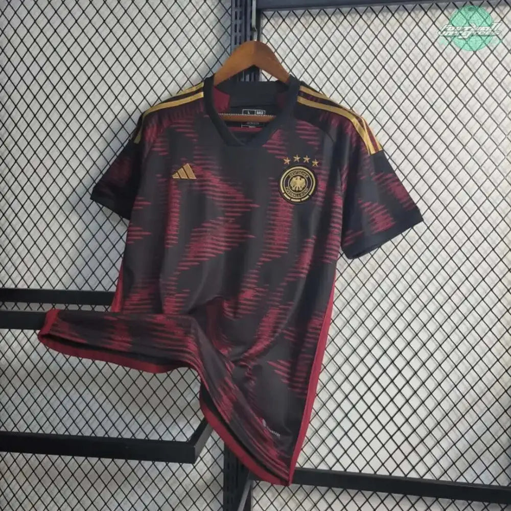Germany 2022 FIFA "World Cup" Away Jersey - Side angle showing authentic Germany kit design
