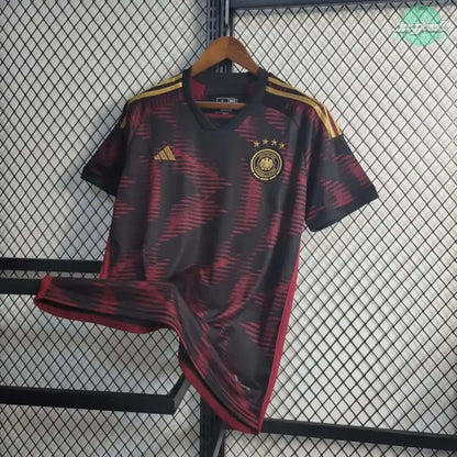 Germany 2022 FIFA "World Cup" Away Jersey - Side angle showing authentic Germany kit design