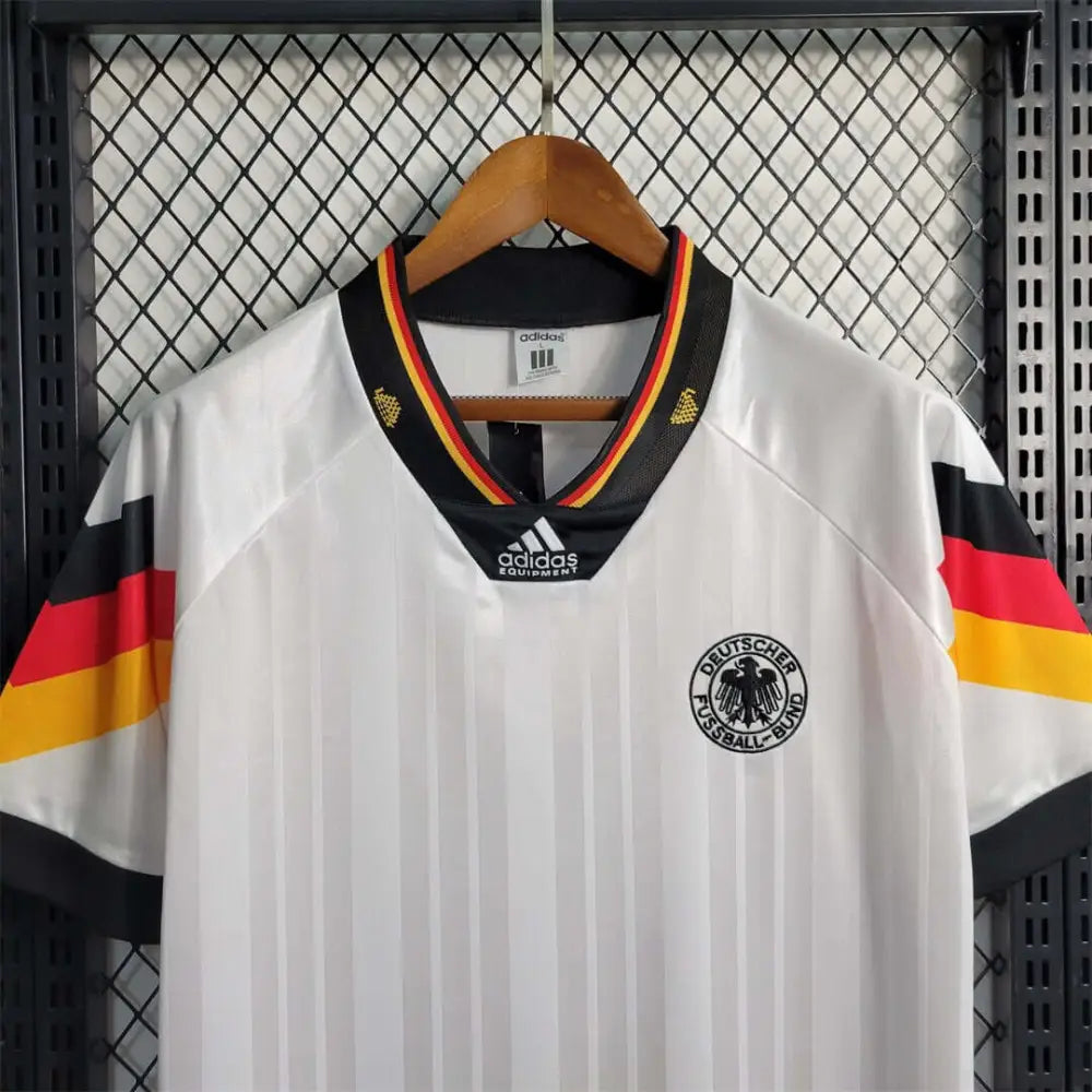 Germany 92/93 Vintage Jersey - Close-up of Germany crest and jersey details