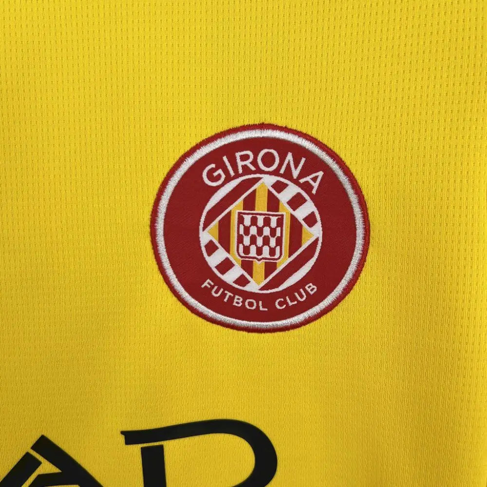 Girona 25/26 Away Shirt - Close-up of FUTBOLSPLY crest and jersey details
