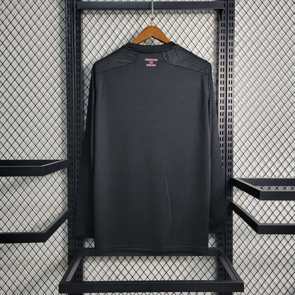 Inter Miami 22/23 Away Black Long Sleeve Jersey - Messi Team Kit | MLS Soccer Shirt - Back view showing player name and number area