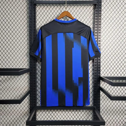 Inter Milan 23/24 Home Jersey - Close-up of Inter Milan crest and jersey details