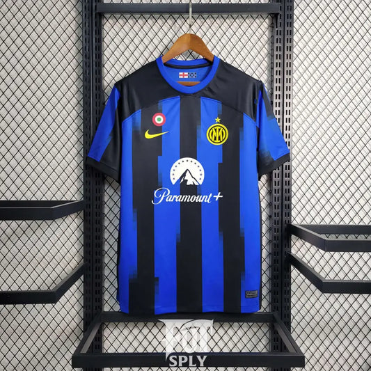 Inter Milan 23/24 Home Jersey - Front view of authentic Inter Milan football jersey