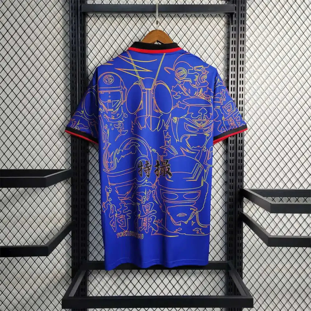 Japan 23/24 Special Tokusatsu Jersey - Anime Soccer Kit | Samurai Blue Football Shirt - Back view showing player name and number area