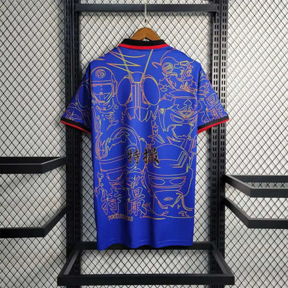 Japan 23/24 Special Tokusatsu Jersey - Anime Soccer Kit | Samurai Blue Football Shirt - Back view showing player name and number area
