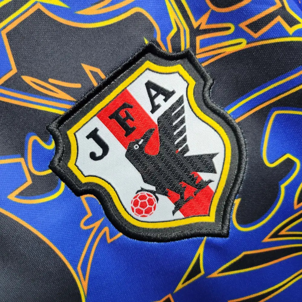 Japan 23/24 Special Tokusatsu Jersey - Anime Soccer Kit | Samurai Blue Football Shirt - Side angle showing authentic FUTBOLSPLY kit design