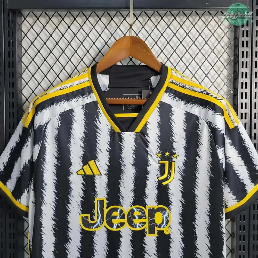 Juventus 23/24 Home Jersey - Side angle showing authentic Juventus kit design