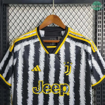 Juventus 23/24 Home Jersey - Side angle showing authentic Juventus kit design