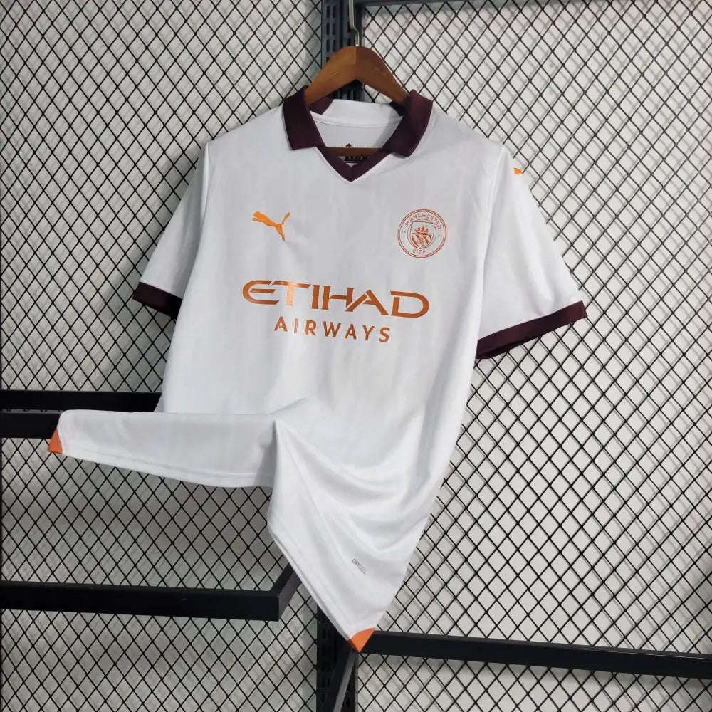 Manchester City 23/24 Away Jersey - Side angle showing authentic Manchester City kit design