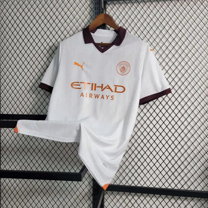 Manchester City 23/24 Away Jersey - Side angle showing authentic Manchester City kit design