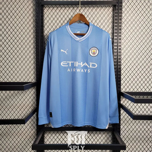 Manchester City long sleeve football jersey - Front view 23/24 kit