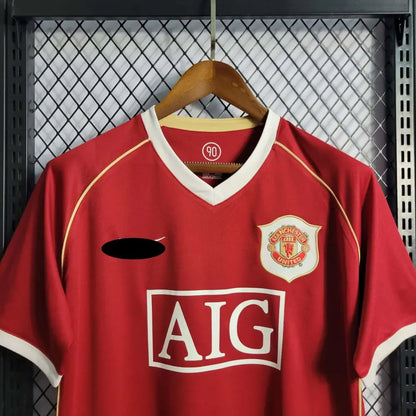 Manchester United 2006/07 Vintage Home Jersey - Side angle showing authentic Manchester United kit design