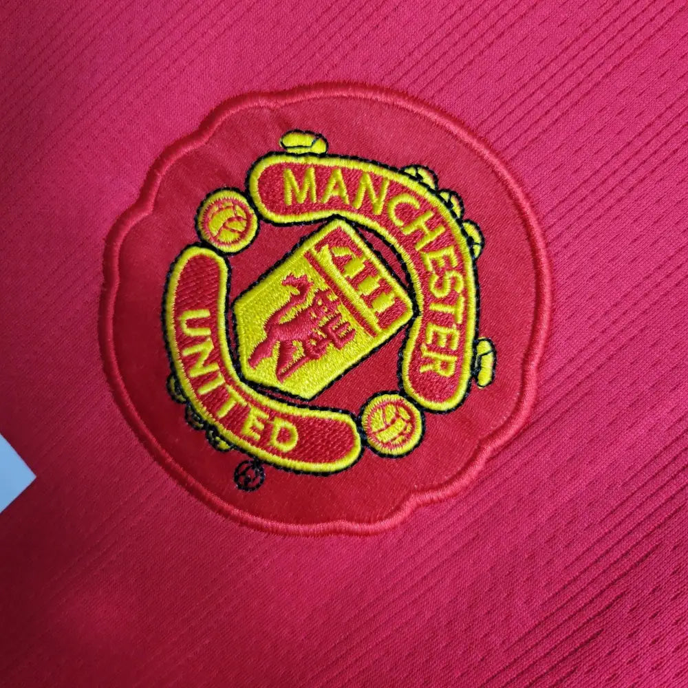 Manchester United 2008 "UCL Final" Vintage Home Jersey - Side angle showing authentic Manchester United kit design