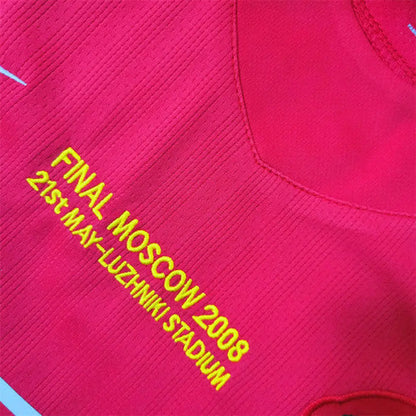 Manchester United 2008 "UCL Final" Vintage Home Jersey - Close-up of Manchester United crest and jersey details