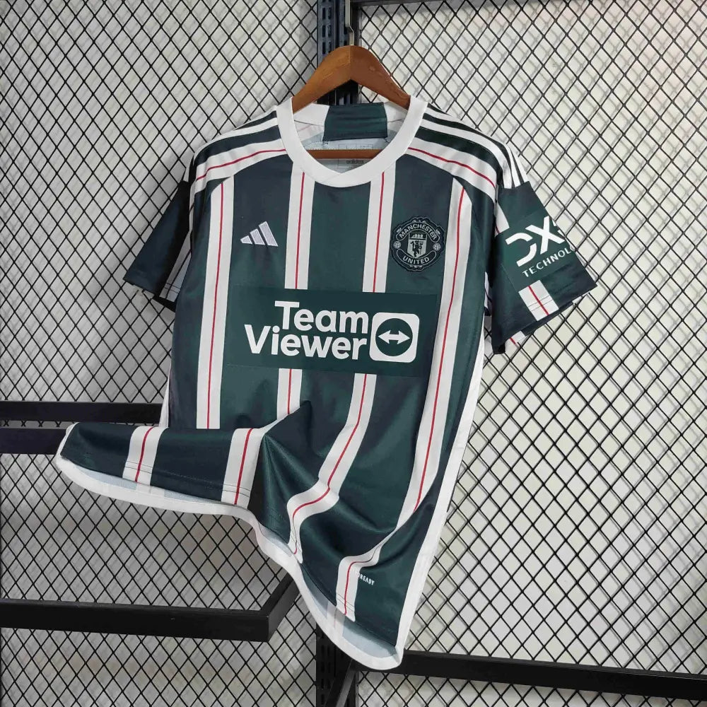 Manchester United 23/24 Away Jersey - Side angle showing authentic Manchester United kit design