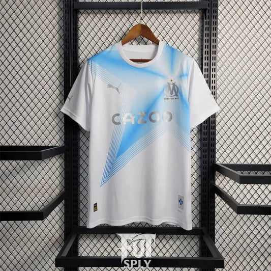 Marseille 23/24 Home Jersey - Front view of authentic FUTBOLSPLY football jersey