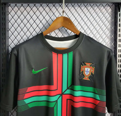 Portugal 2018 "World Cup" Pre-Match Training Jersey - Close-up of Portugal crest and jersey details