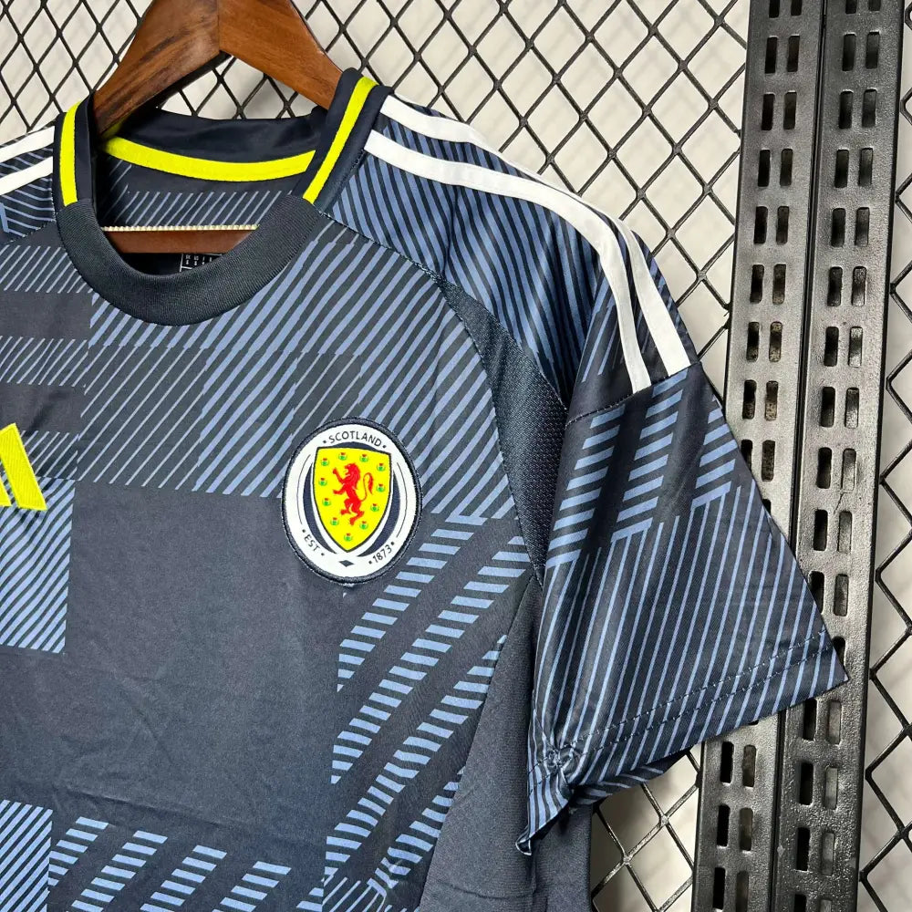 Scotland 24/25 "EURO 2024" Home Jersey - Side angle showing authentic FUTBOLSPLY kit design