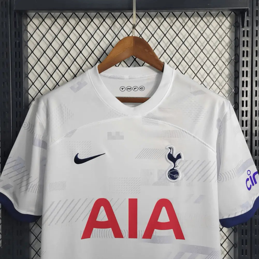 Tottenham 23/24 Home Jersey - Side angle showing authentic FUTBOLSPLY kit design